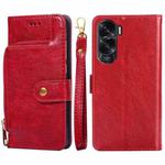 For Honor X50i 5G / 9 Lite Zipper Bag Leather Phone Case(Red)