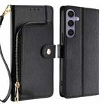 For Samsung Galaxy S24+ 5G Zipper Bag Leather Phone Case(Black)