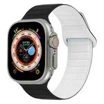 For Apple Watch 8 41mm Loop Magnetic Silicone Watch Band(Black White)