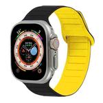 For Apple Watch 8 45mm  Loop Magnetic Silicone Watch Band(Black Yellow)