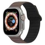 For Apple Watch 7 45mm Loop Magnetic Silicone Watch Band(Coffee Black)