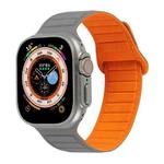 For Apple Watch SE 2022 40mm Loop Magnetic Silicone Watch Band(Grey Orange)