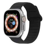 For Apple Watch SE 2022 44mm Loop Magnetic Silicone Watch Band(Black)