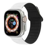 For Apple Watch SE 40mm Loop Magnetic Silicone Watch Band(White Black)