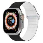 For Apple Watch SE 44mm Loop Magnetic Silicone Watch Band(Black White)