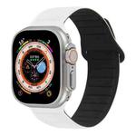 For Apple Watch 5 44mm Loop Magnetic Silicone Watch Band(White Black)