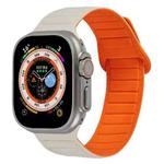 For Apple Watch 5 44mm Loop Magnetic Silicone Watch Band(Starlight Orange)