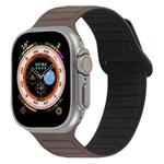 For Apple Watch 9 45mm Loop Magnetic Silicone Watch Band(Coffee Black)