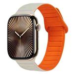 For Apple Watch Series 10 42mm Loop Magnetic Silicone Watch Band(Starlight Orange)