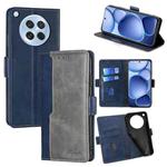 For OPPO Find X8s 5G Contrast Color Side Buckle Leather Phone Case(Blue + Grey)