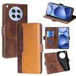 For OPPO Find X8s 5G Contrast Color Side Buckle Leather Phone Case(Dark Brown + Gold)