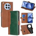 For OPPO Find X8s 5G Contrast Color Side Buckle Leather Phone Case(Light Brown + Green)
