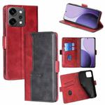 For OPPO Reno14 Pro 5G Contrast Color Side Buckle Leather Phone Case(Red + Black)