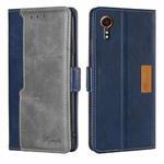 For Samsung Galaxy Xcover 7 5G Contrast Color Side Buckle Leather Phone Case(Blue + Grey)