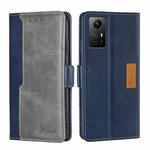 For Xiaomi Redmi Note 12S 4G Contrast Color Side Buckle Leather Phone Case(Blue + Grey)