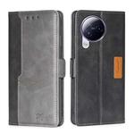 For Xiaomi Civi 3 5G Contrast Color Side Buckle Leather Phone Case(Black + Grey)