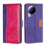For Xiaomi Civi 3 5G Contrast Color Side Buckle Leather Phone Case(Purple + Rose Red)