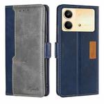 For Xiaomi Redmi Note 13R Pro 5G Contrast Color Side Buckle Leather Phone Case(Blue + Grey)