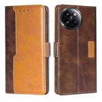 For Xiaomi Civi 4 Pro Contrast Color Side Buckle Leather Phone Case(Dark Brown + Gold)