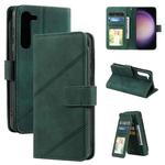 For Samsung Galaxy S23 5G Skin Feel Multi-card Wallet Leather Phone Case(Green)