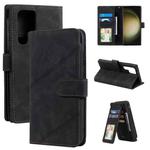 For Samsung Galaxy S23 Ultra 5G Skin Feel Multi-card Wallet Leather Phone Case(Black)