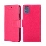 For Nokia C02 TA-1522 Crystal Texture Leather Phone Case(Rose Red)