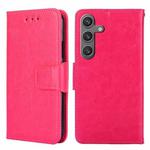 For Samsung Galaxy S24 5G Crystal Texture Leather Phone Case(Rose Red)