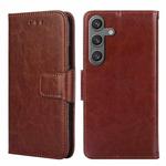 For Samsung Galaxy S24 5G Crystal Texture Leather Phone Case(Brown)