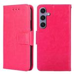 For Samsung Galaxy S24+ 5G Crystal Texture Leather Phone Case(Rose Red)