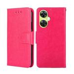 For OnePlus Nord CE 3 Lite 5G Crystal Texture Leather Phone Case(Rose Red)