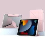 For iPad 10.2 2021 / 2020 / 2019 Mutural Deformation Stand Smart Leather Tablet Case(Pink)
