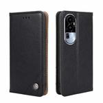 For OPPO Reno10 5G Non-Magnetic Retro Texture Leather Phone Case(Black)