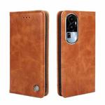 For OPPO Reno10 5G Non-Magnetic Retro Texture Leather Phone Case(Brown)