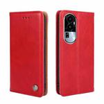 For OPPO Reno10 5G Non-Magnetic Retro Texture Leather Phone Case(Red)