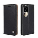For OPPO Reno10 Pro 5G Non-Magnetic Retro Texture Leather Phone Case(Black)