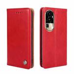 For OPPO Reno10 Pro 5G Non-Magnetic Retro Texture Leather Phone Case(Red)