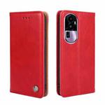 For OPPO Reno10 Pro+ 5G Non-Magnetic Retro Texture Leather Phone Case(Red)