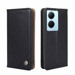 For vivo Y78 Plus 5G Non-Magnetic Retro Texture Leather Phone Case(Black)