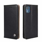 For Nokia C02 TA-1522 Non-Magnetic Retro Texture Leather Phone Case(Black)