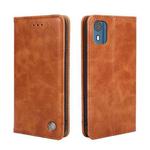 For Nokia C02 TA-1522 Non-Magnetic Retro Texture Leather Phone Case(Brown)