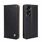 For Honor X50i 5G Non-Magnetic Retro Texture Leather Phone Case(Black)