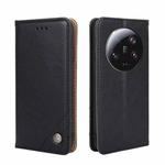 For Xiaomi 13 Ultra 5G Non-Magnetic Retro Texture Leather Phone Case(Black)