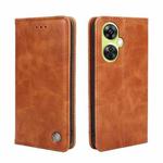 For OnePlus Nord CE 3 Lite 5G Non-Magnetic Retro Texture Leather Phone Case(Brown)