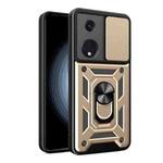 For OPPO Reno8 T 5G Sliding Camera Cover Design TPU+PC Phone Case(Gold)