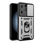 For Tecno Spark 10 Pro Sliding Camera Cover Design TPU+PC Phone Case(Silver)
