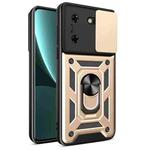 For Tecon Pova 5 Sliding Camera Cover Design TPU+PC Phone Case(Gold)