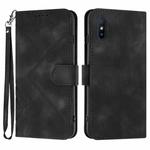 For Xiaomi Redmi 9A/9AT/9i Line Pattern Skin Feel Leather Phone Case(Black)
