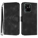 For Xiaomi Redmi 10C Global/10 India Line Pattern Skin Feel Leather Phone Case(Black)