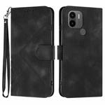 For Xiaomi Redmi A1+ Line Pattern Skin Feel Leather Phone Case(Black)