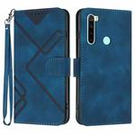 For Xiaomi Redmi Note 8 Line Pattern Skin Feel Leather Phone Case(Royal Blue)